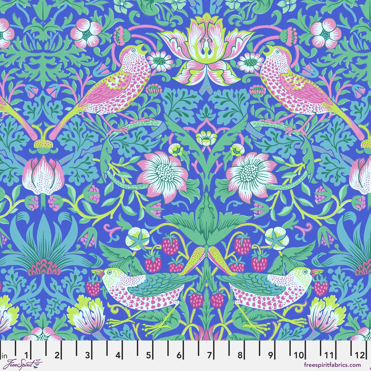 Strawberry Thief in Blue (pwkw013.blue) | Kaffe x Morris and Co. | The Original Morris & Co | Free Spirit